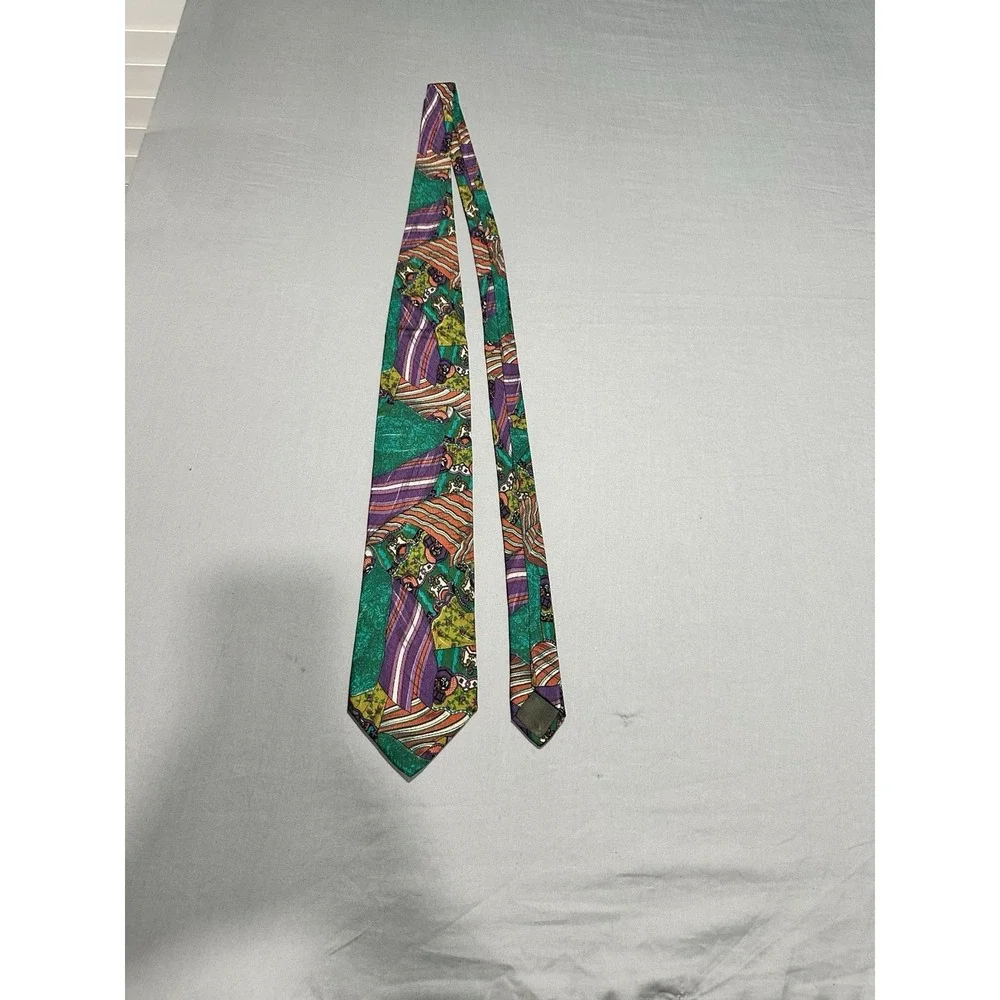 VTG Martin Freedman Colorful‎ Silk Neck Tie Unique Made In Italy